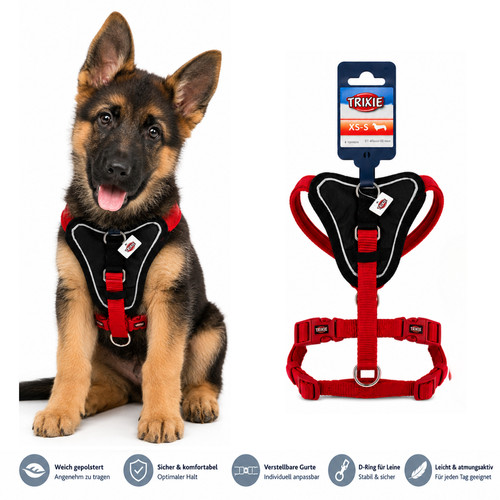 Hundegeschirr rot s - hundegeschirr, xs-s